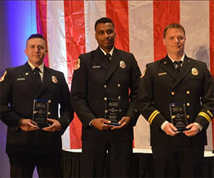 Firefighters receive Gwinnett Chamber’s Medal of Valor for rescuing mother, daughter from Chattahoochee River